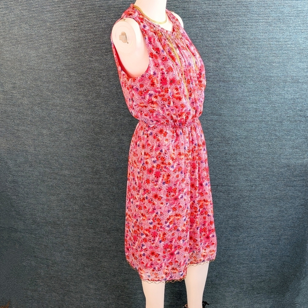 Tahari Seliah Dress Floral With Gold Chain Accents NWT - Picture 9 of 14